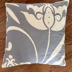 Serena & Lily embroidered 24” pillow cover